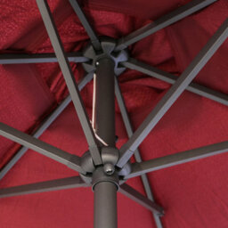 VRUC Garden Parasol Outdoor Patio Umbrella With Solar Led Lights And Crank Tilt 2.5M Wine Red - thumbnail 5