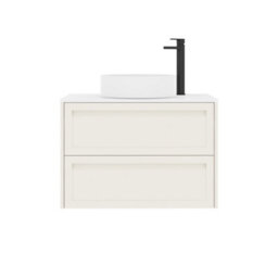 Royal Bathrooms Royal Bathroom Elmore 800mm Classic White Wall Mounted Vanity Unit 2 Drawer With Plain White Worktop & No Basin - thumbnail 7