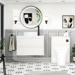 Royal Bathrooms Royal Bathroom Elmore 800mm Classic White Wall Mounted Vanity Unit 2 Drawer With Plain White Worktop & No Basin - thumbnail 5