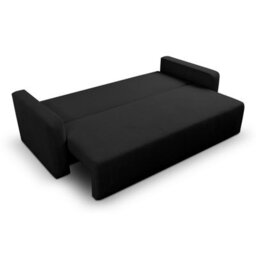 Furnishings For Less UK Mia 3 Seater Black Cord Fabric Sofa Bed Full Back Versatile Pull Out Bed - thumbnail 3