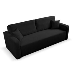 Furnishings For Less UK Mia 3 Seater Black Cord Fabric Sofa Bed Full Back Versatile Pull Out Bed - thumbnail 2