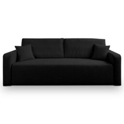 Furnishings For Less UK Mia 3 Seater Black Cord Fabric Sofa Bed Full Back Versatile Pull Out Bed - thumbnail 1