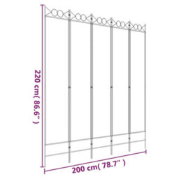 Berkfield 5-Panel Room Divider White 200X220 Cm Fabric - thumbnail 8