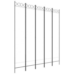 Berkfield 5-Panel Room Divider White 200X220 Cm Fabric - thumbnail 2