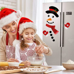 Amorly Christmas Snowman Refrigerator Stickers, Cute Cartoon Snowman Magnetic Decals, Fun Diy Ornaments For Festive Christmas Home Decor - thumbnail 9