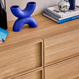 Sweeek - Wood Effect 6-Drawer Natural Storage Chest Of Drawers L 120 X D 43 X H 75Cm - Kuba - thumbnail 7