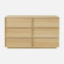 Sweeek - Wood Effect 6-Drawer Natural Storage Chest Of Drawers L 120 X D 43 X H 75Cm - Kuba - thumbnail 2