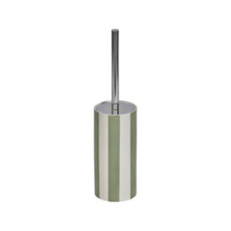 Showerdrape Pier Green & White Striped Toilet Brush & Holder - thumbnail 3