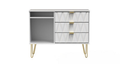 Dallas 3 Drawer Tv Unit In White Matt (Ready Assembled) - image 1