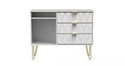 Dallas 3 Drawer Tv Unit In White Matt (Ready Assembled) - thumbnail 1