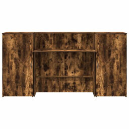 Berkfield Reception Desk Smoked Oak 200X50X103.5 Cm Engineered Wood - thumbnail 5