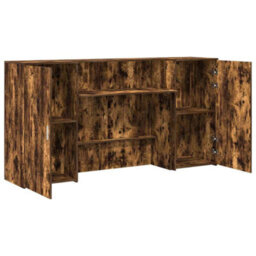 Berkfield Reception Desk Smoked Oak 200X50X103.5 Cm Engineered Wood - thumbnail 6