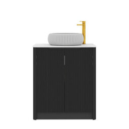 Royal Bathrooms Avenza 800mm Matt Obsidian Black Floor Standing Bathroom Vanity Unit 2 Door With Milan Basin - thumbnail 6