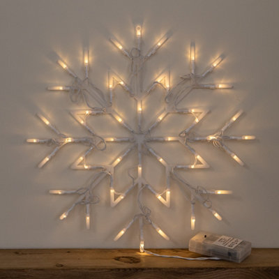 Samuel Alexander 34Cm Battery Operated Light Up Christmas Snowflake With Warm White Leds - image 1