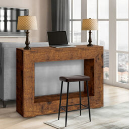 Console Table With Storage Shelf, 2-Tier Rustic Sofa Table, For Entryway, Living Room, 120X30X84Cm - thumbnail 4