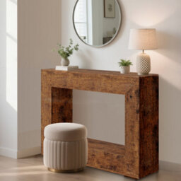 Console Table With Storage Shelf, 2-Tier Rustic Sofa Table, For Entryway, Living Room, 120X30X84Cm - thumbnail 7