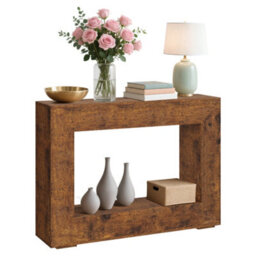 Console Table With Storage Shelf, 2-Tier Rustic Sofa Table, For Entryway, Living Room, 120X30X84Cm - thumbnail 1