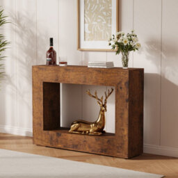Console Table With Storage Shelf, 2-Tier Rustic Sofa Table, For Entryway, Living Room, 120X30X84Cm - thumbnail 3