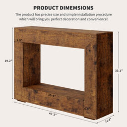 Console Table With Storage Shelf, 2-Tier Rustic Sofa Table, For Entryway, Living Room, 120X30X84Cm - thumbnail 2