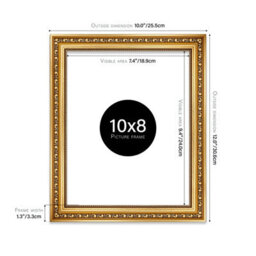 10X8 Gold Ornate Picture Frame (25.4 X 20.3Cm) Poster, Photo, Artwork, Gallery Wall Or Print - thumbnail 2