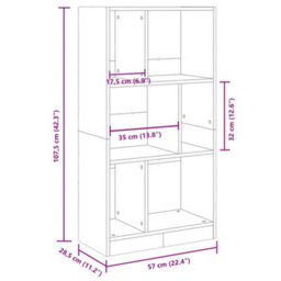 Berkfield Bookcase Concrete Grey 57X28.5X107.5 Cm Engineered Wood - thumbnail 9