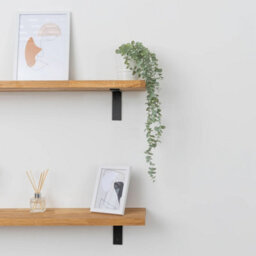 domli Solid Wood Oak Wall Shelf & Brackets - 300mm X 150mm X 27mm - Wooden Wall Mounted Shelf - Home Furniture Decorative Shelving - thumbnail 4