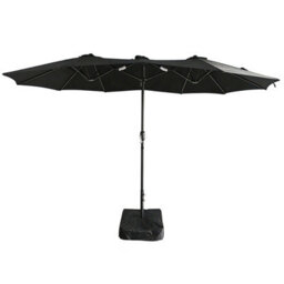 Gr8 Garden 4.6M Patio Parasol Large Double Sided Garden Umbrella Crank Handle Base Black - thumbnail 2