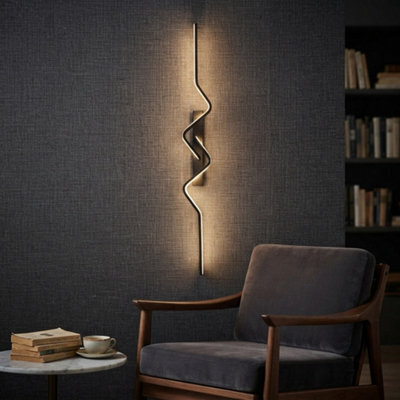 100Cm Black Nordic Led Wall Light 3000K Warm White - image 1