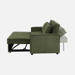 Sweeek - 3-Seater Corduroy Sofa Bed Chill Khaki Green 172.5X91.5X88.5 Cm - thumbnail 6
