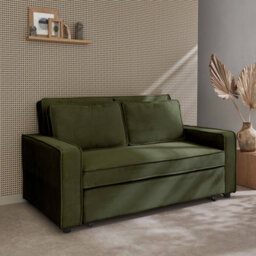 Sweeek - 3-Seater Corduroy Sofa Bed Chill Khaki Green 172.5X91.5X88.5 Cm