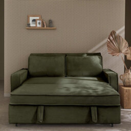 Sweeek - 3-Seater Corduroy Sofa Bed Chill Khaki Green 172.5X91.5X88.5 Cm - thumbnail 3