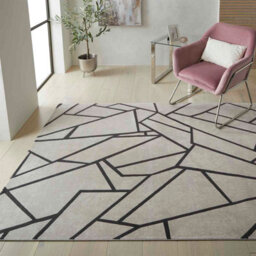 Light Grey Geometric Chequeremodern Easy To Clean Modern Dining Room Bedroom And Living Room Rug-160Cm X 230Cm - thumbnail 6