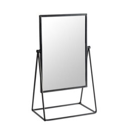 Harbour Housewares Metallic Vanity Mirror - 39 X 22Cm Black Adjustable Tilt Dressing Table Mirror Sleek Modern Makeup Mirror