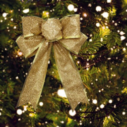 Living And Home Gold 10-Piece Bow Ribbon Christmas Tree Decorations 25Cm L X 20Cm W - thumbnail 3