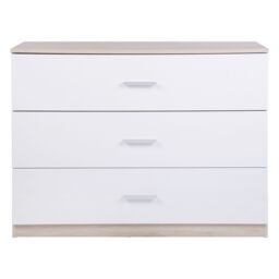 Hadwell Matt White & Natural Oak Effect 3 Drawer Chest (H)615mm (W)800mm (D)403mm - thumbnail 3