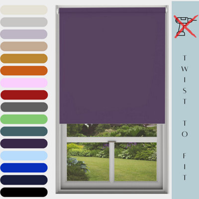 Caecus Blinds Mtm Blinds Outlet No Drill Blackout Roller Blind Aubergine 120Cm - image 1
