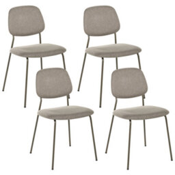 Beliani Set Of 4 Dining Chairs Riley Fabric Taupe - thumbnail 1