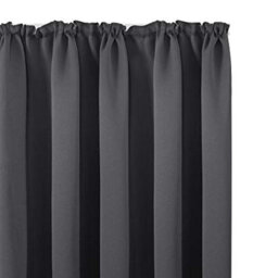 "Deconovo Blackout Curtains Pencil Pleat Curtains Thermal Insulated Curtains For Living Room W55""x L82"" Dark Grey Two Panels" - thumbnail 8