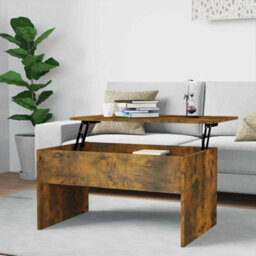 Berkfield Modern Coffee Table Smoked Oak 80X50.5X41.5 Cm Engineered Wood - thumbnail 2
