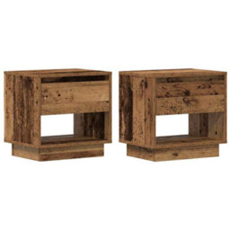 Berkfield Bedside Cabinet 2 Pcs Old Wood 45X34X45 Cm Engineered Wood - thumbnail 2