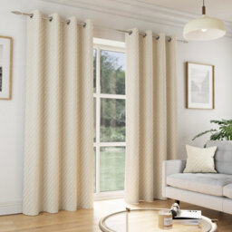 Enhanced Living Tokyo Cream 90 X 72 Inch (229X183Cm) Eyelet Thermal Noise Reducing Dim Out Curtains (Pair)