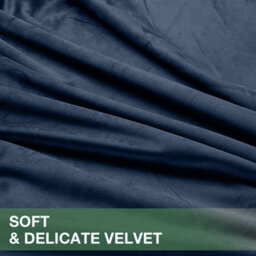 Moonlight Bedding Velvet Ring Top Curtains- Fully Lined Dim Out Blackout Pair, Ultra Soft Thermal Curtains (Navy, 66 X 54 Inch) - thumbnail 8