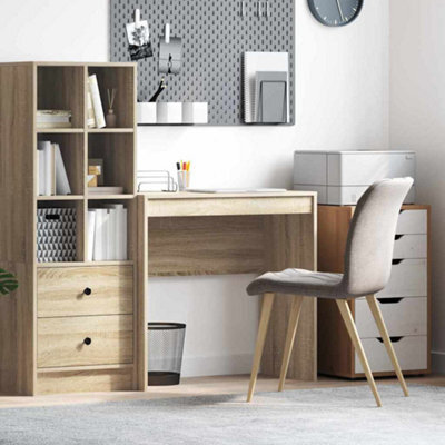 Berkfield Writing Desk Sonoma Oak Particle Board 80 X 40 X 76 Cm Durable - image 1