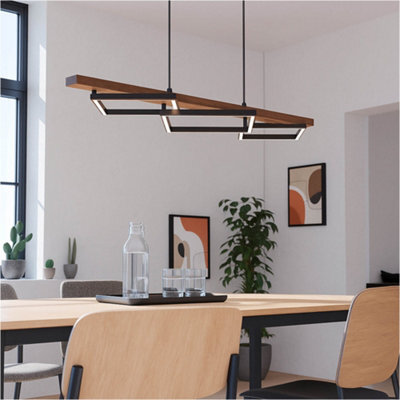 Loops Stylish Modern Black And Brown Rustic Led Pendant Ceiling Light For Indoor Spaces - image 1