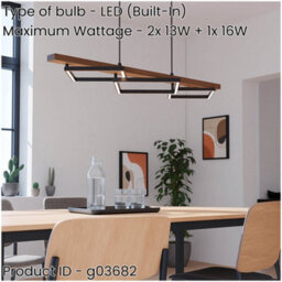Loops Stylish Modern Black And Brown Rustic Led Pendant Ceiling Light For Indoor Spaces - thumbnail 2
