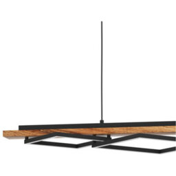 Loops Stylish Modern Black And Brown Rustic Led Pendant Ceiling Light For Indoor Spaces - thumbnail 5