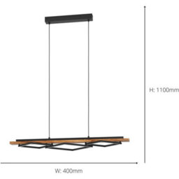 Loops Stylish Modern Black And Brown Rustic Led Pendant Ceiling Light For Indoor Spaces - thumbnail 4