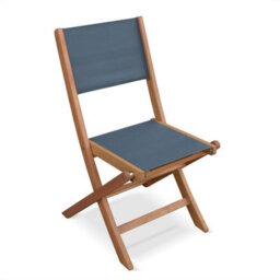 Sweeek - Pair Of Foldable Wooden Garden Chairs Almeria Anthracite 50X58.7X89 Cm - thumbnail 7