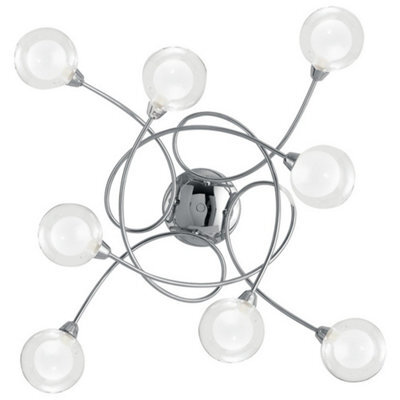 Luminosa Lighting Luminosa Blog 8 Light Multi Arm Semi Flush Ceiling Light Chrome 66X66X20Cm - image 1