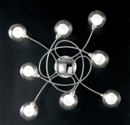 Luminosa Lighting Luminosa Blog 8 Light Multi Arm Semi Flush Ceiling Light Chrome 66X66X20Cm - thumbnail 2